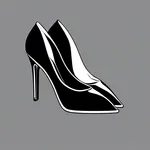 black high-heeled shoes image